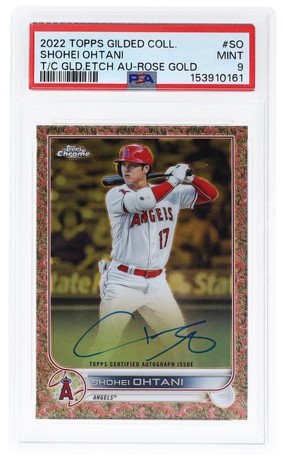 2022 Topps Gilded Collection Chrome Autograph Rose Gold Refractor Shohei Ohtani #GEASO 16/25 PSA 9