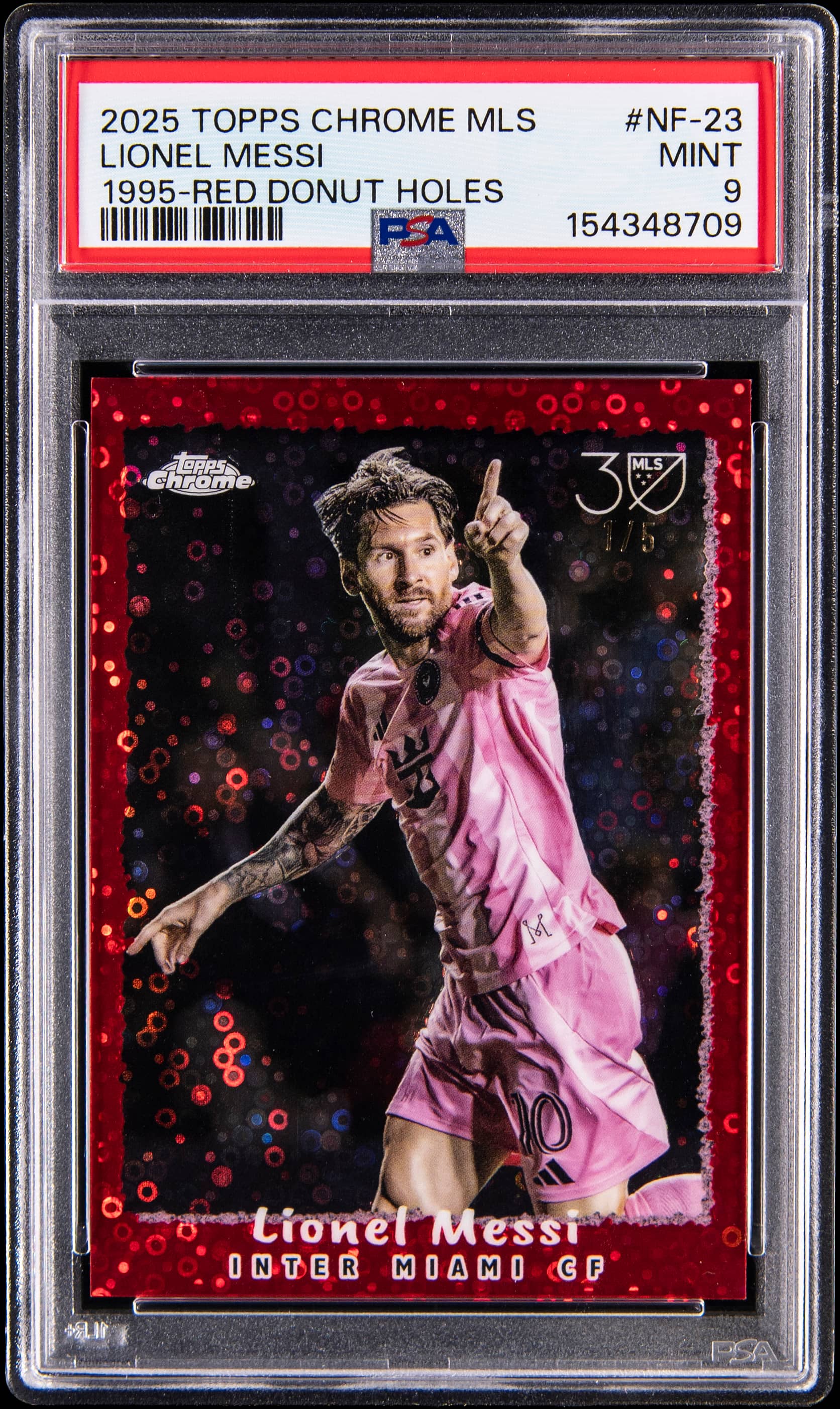 2025 Topps Chrome MLS 1995 Red Donut Holes Lionel Messi #NF-23