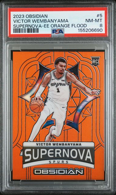 2023 Panini Obsidian Supernova Ee Orange Flood Victor Wembanyama #5