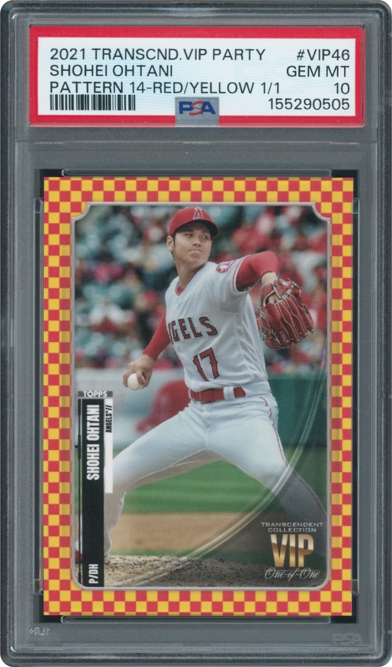 2021 Topps Transcendent VIP Party #VIP46 Shohei Ohtani Pattern 14 - Red/Yellow (1/1)  PSA 10 GEM MIN