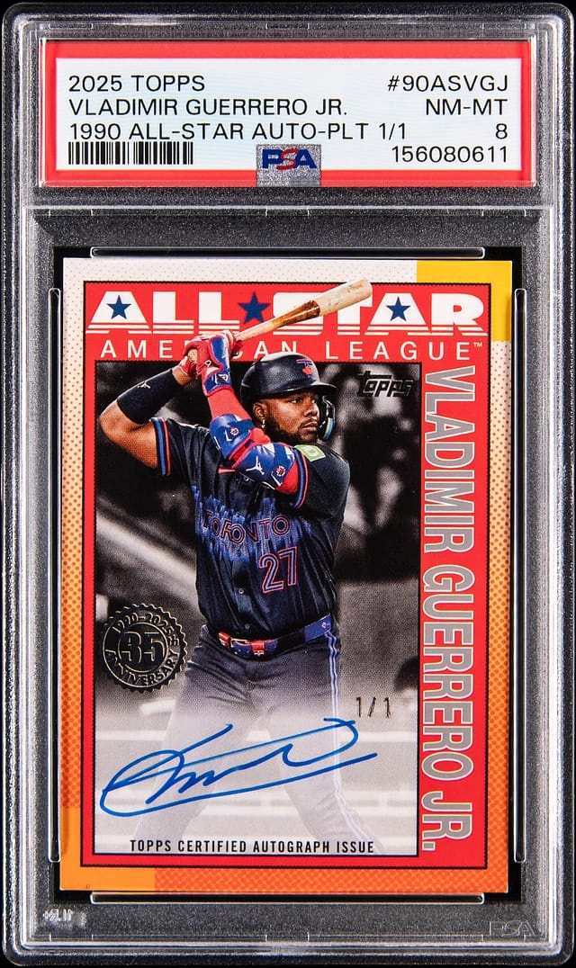 2025 Topps 1990 Topps All-Star Autographs 1990 All-Star Auto-Plt 1/1 Vladimir Guerrero Jr. #90ASVGJ