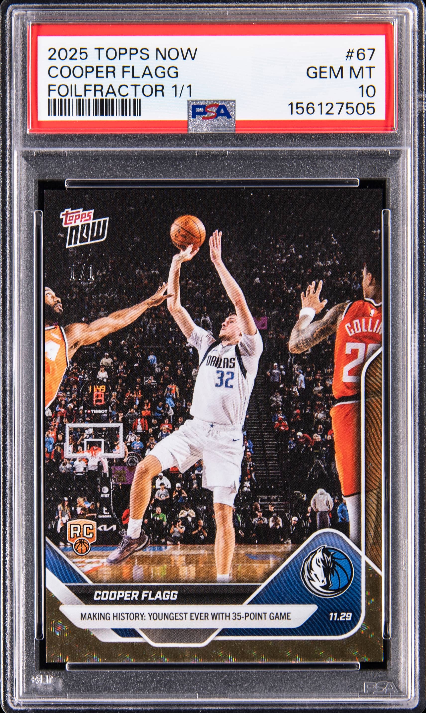 2025 Topps Now Foilfractor 1/1 Cooper Flagg #67