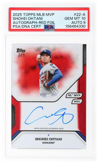 2025 Topps MVP Collection Autographs Red Foil Shohei Ohtani #22A /5