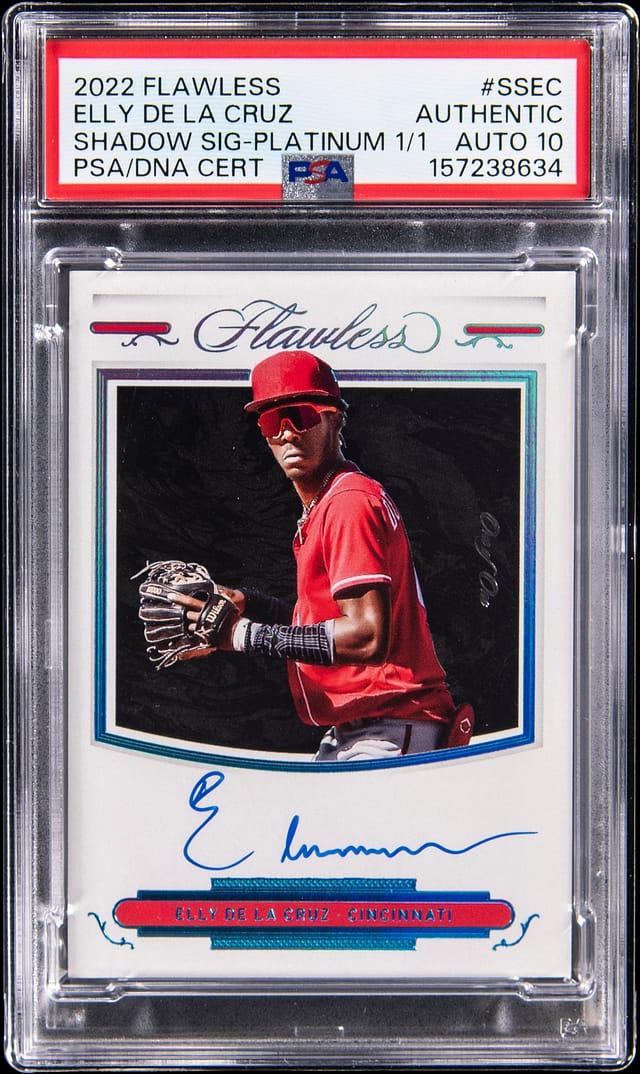 2022 Panini Flawless Shadow Signatures Platinum #SS-EC Elly De La Cruz Signed Rookie Card (#1/1) - P