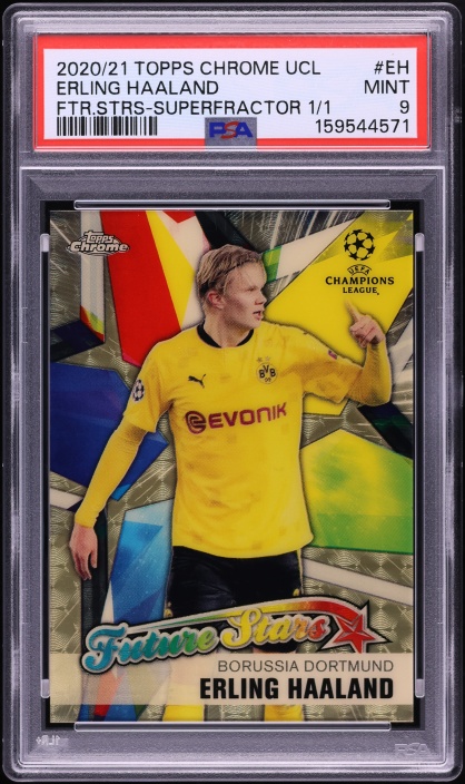 2020 Topps Chrome UEFA Future Stars Superfractor Erling Haaland 1/1 #FS-EH PSA 9 MINT