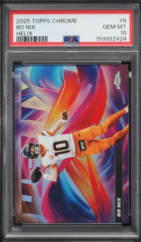 2025 Topps Chrome Helix Bo Nix #6 PSA 10 GEM MINT