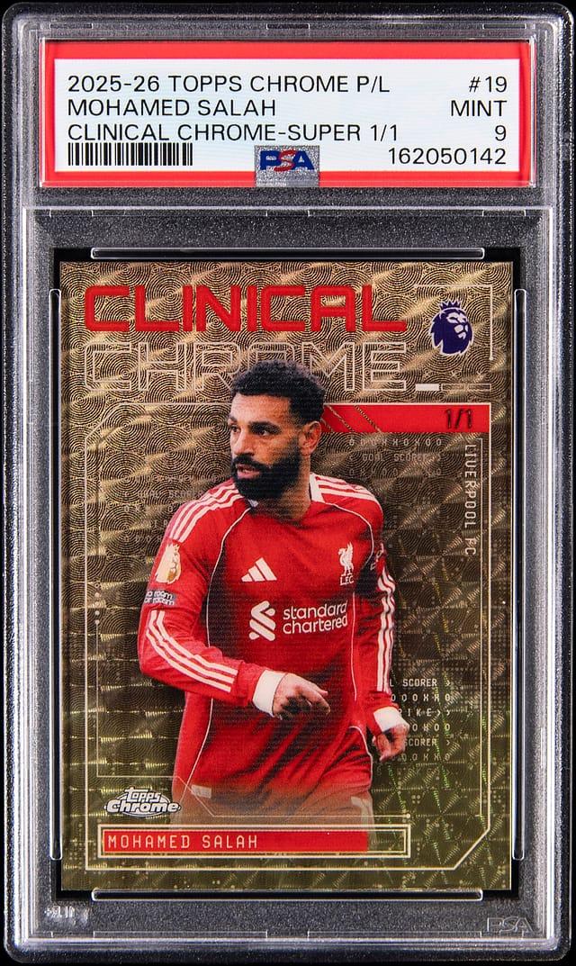 2025-26 Topps Chrome Premier League Clinical Chrome SuperFractor #CC-19 Mohammed Salah (#1/1) - PSA