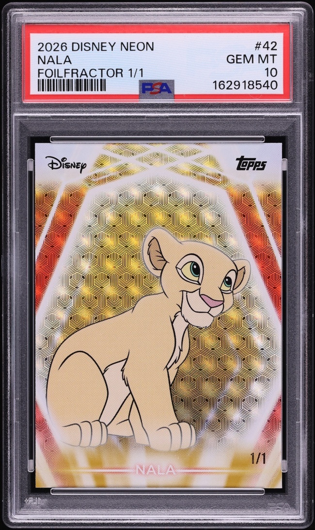 2026 Topps Disney Neon Foilfractor Nala 1/1 #42 PSA 10 GEM MINT