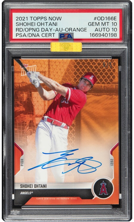 2020 Topps Now Road To Opening Day Autographs Orange Shohei Ohtani #OD166E /5