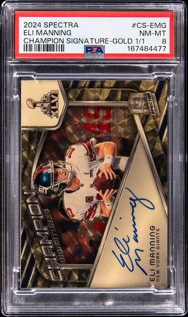 2024 Panini Spectra Champion Signatures Champion Signature-Gold 1/1 Eli Manning #CS-EMG