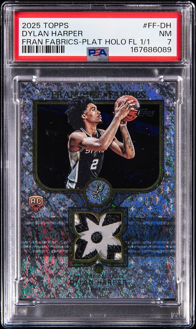 2025 Topps Franchise Fabrics Platinum Holo Foil Dylan Harper #FFDH /1