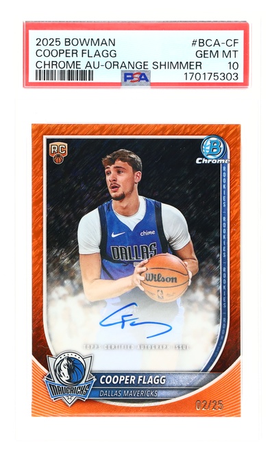 2025 Bowman Chrome Autograph Orange Shimmer Cooper Flagg #BCACF /25