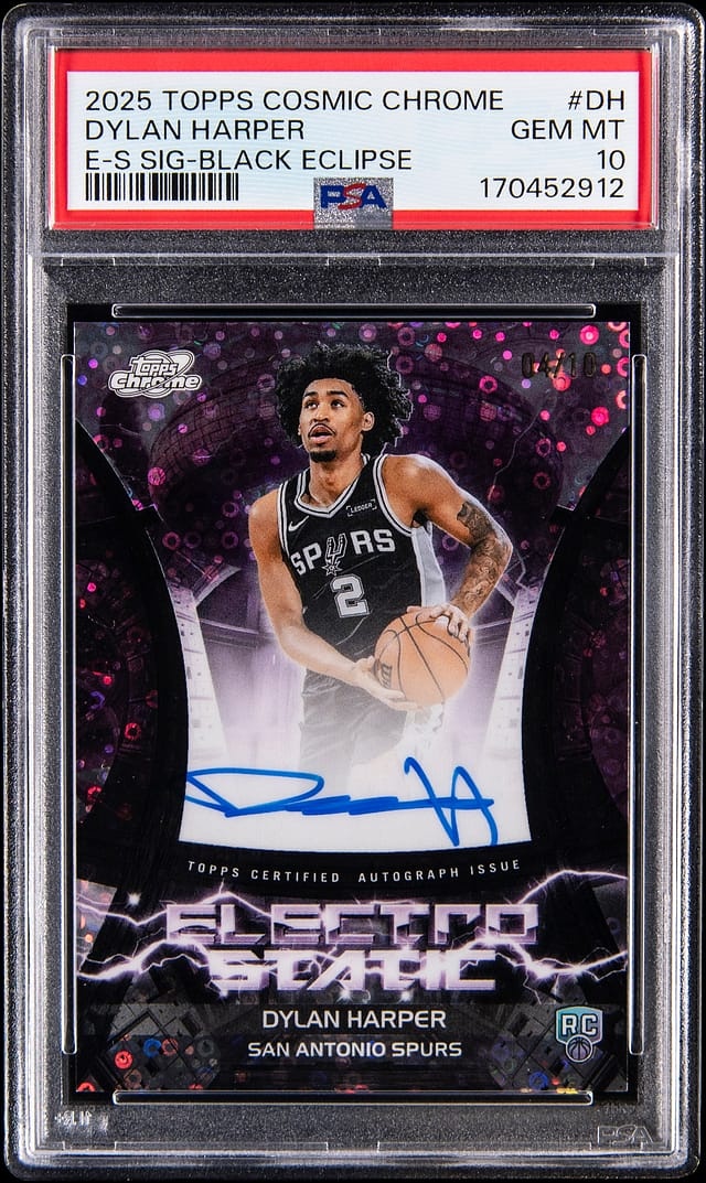 2025-26 Topps Cosmic Chrome Electro Static Signatures Black Eclipse Refractor #ESS-DH Dylan Harper S
