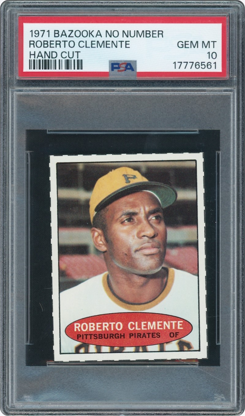 1971 Bazooka No Number Roberto Clemente Hand-Cut  PSA 10 GEM MINT