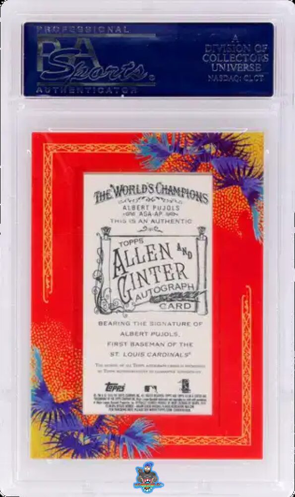 Back of 2010 Topps Allen and Ginter Framed Autograph Albert Pujols #AGAAP