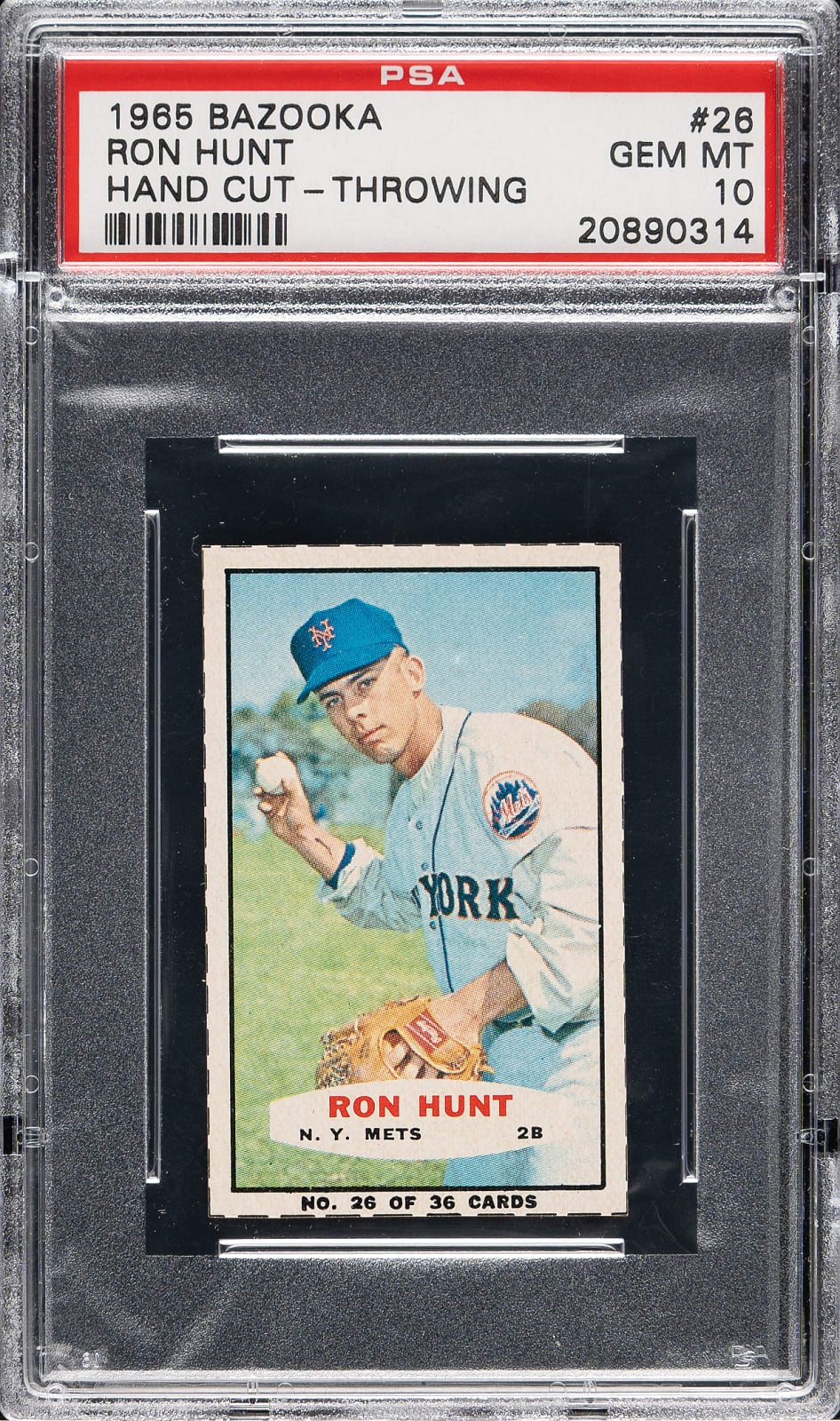 1965 Bazooka Hand Cut-Throwing Ronald Hunt #26
