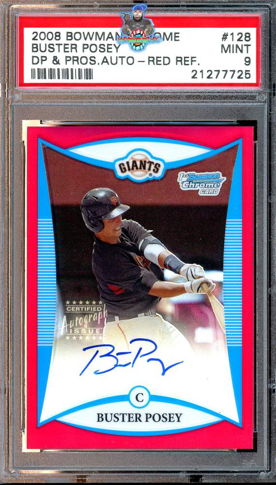 2008 Bowman Draft Picks and Prospects Chrome Autograph Red Refractor Buster Posey #BDPP128 /5