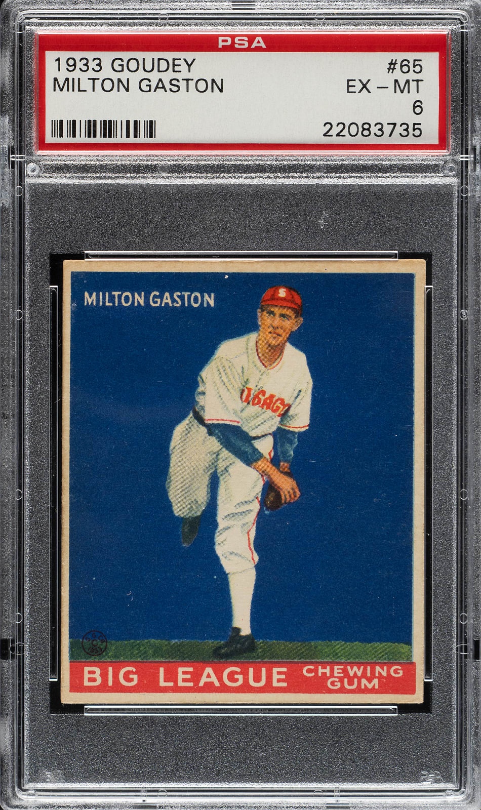Lot # 1595: 1933 R319 Goudey #65 Milton Gaston PSA EX-MT 6