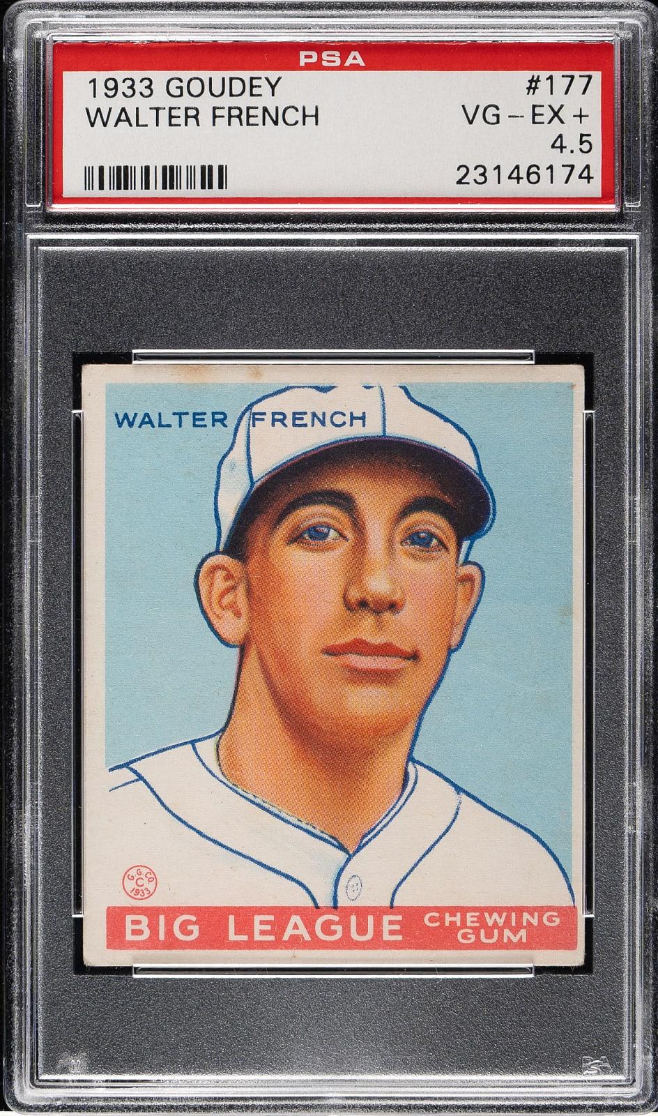 Lot # 1108: 1933 R319 Goudey #177 Walter French PSA VG-EX+ 4.5