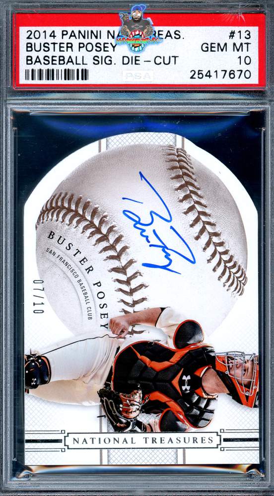 2014 National Treasures Baseball Signature Die Cut Buster Posey #13 /10