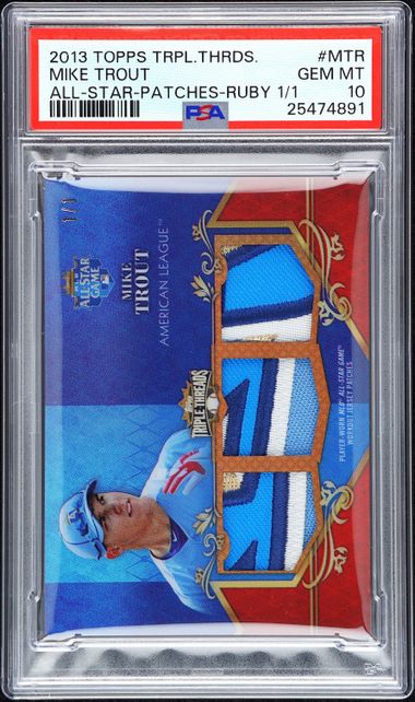2013 Topps Triple Threads Relics Ruby Mike Trout #MTR /1
