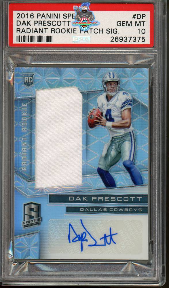 2016 Panini Spectra Radiant Rookie Patch Signature Dak Prescott #15 /199