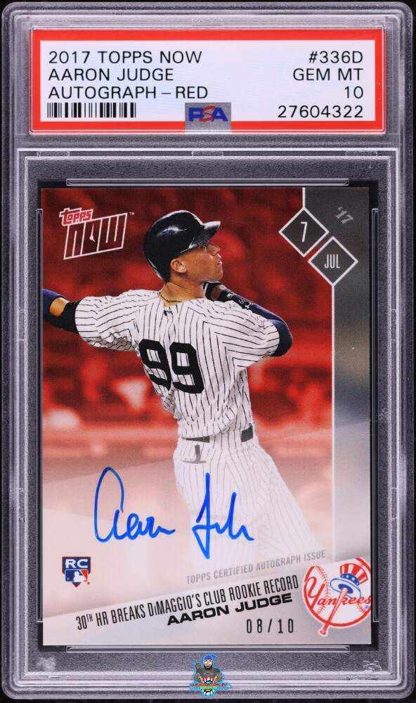 2017 Topps Now Autograph Red Aaron Judge #336D