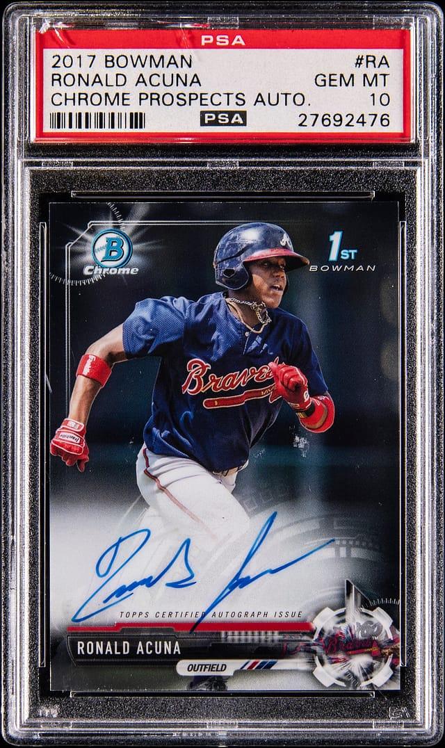 2017 Bowman Chrome Prospects Autograph #CPA-RA Ronald Acuna Jr. Signed Rookie Card - PSA GEM MT 10