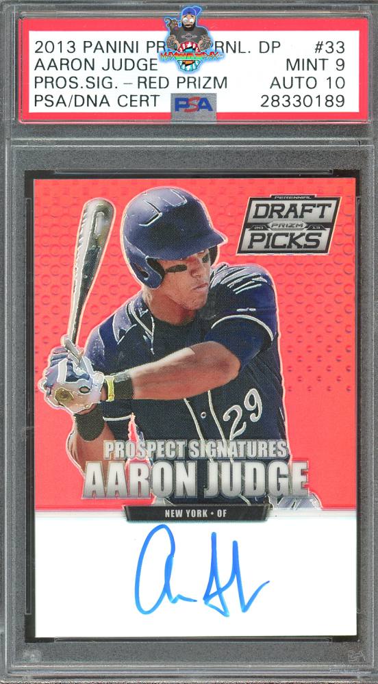 2013 Panini Prizm Perennial Draft Picks Prospect Signature Red Prizm Aaron Judge #33 /100