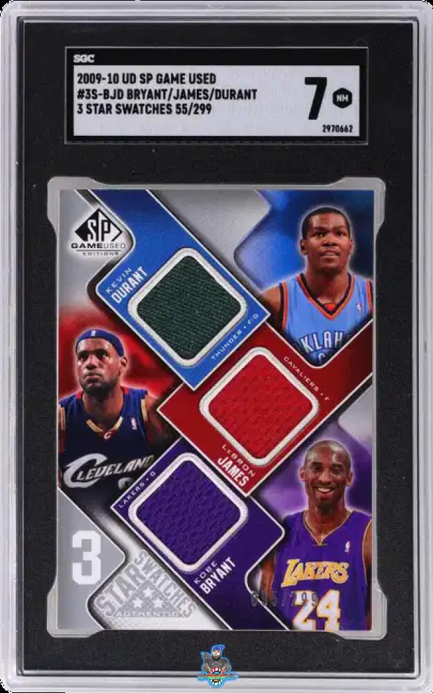 2009 Upper Deck SP Game Used 3 Star Swatches Bryant/James/Durant #3S-BJD