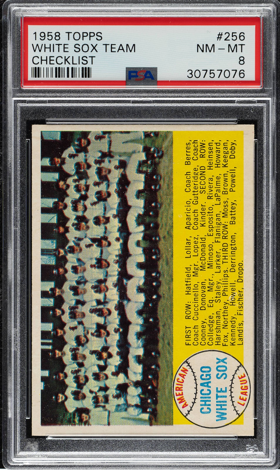 1958 Topps Chicago White Sox #256