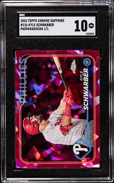 2024 Topps Chrome Sapphire Padparadscha 1/1 Kyle Schwarber #136