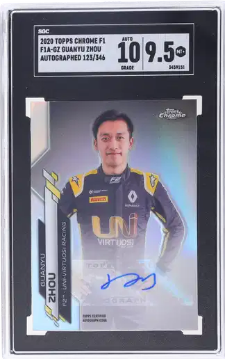 2020 Guanyu Zhou SGC 9.5 10 Topps Chrome F1 Auto #F1AGZ 123/346