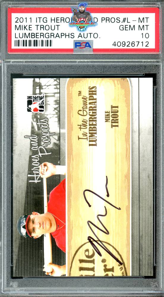 2011 Itg Heroes and Prospects Lumbergraph Autograph Mike Trout #MT /100