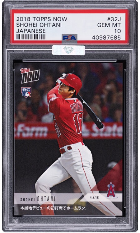 2018 Topps Now Shohei Ohtani (Japanese) Rookie #32J PSA Gem Mint10 - MBA Silver!