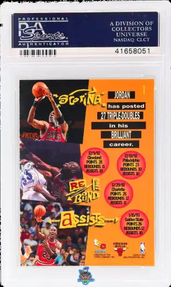 Back of 1993 Stadium Club Members Only Parallel Michael Jordan #1