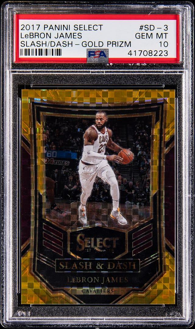 2017-18 Panini Select Slash & Dash Gold Prizm #SD-3 LeBron James (#10/10) - PSA GEM MT 10 - Pop 3