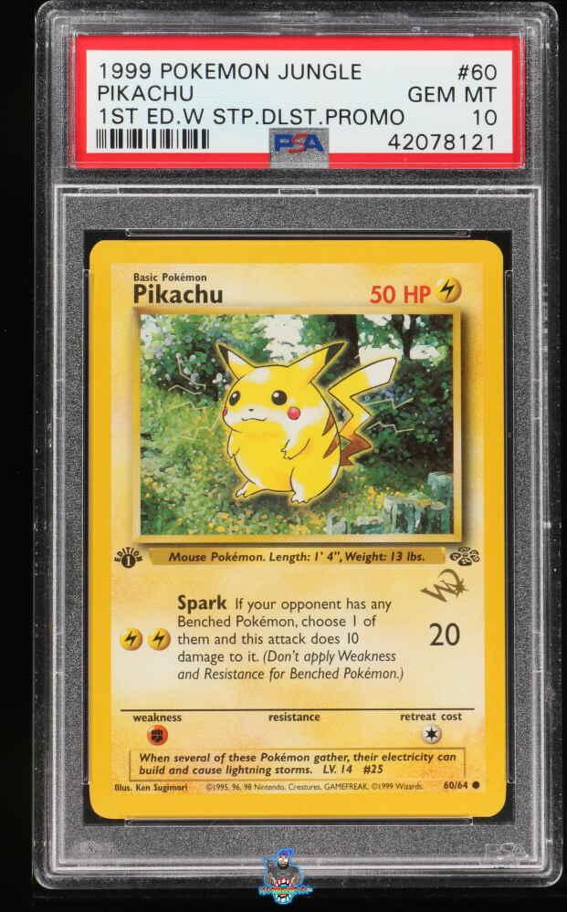 1999 Pokemon Jungle Pikachu 1st Edition W Stamp Duelist Magazine