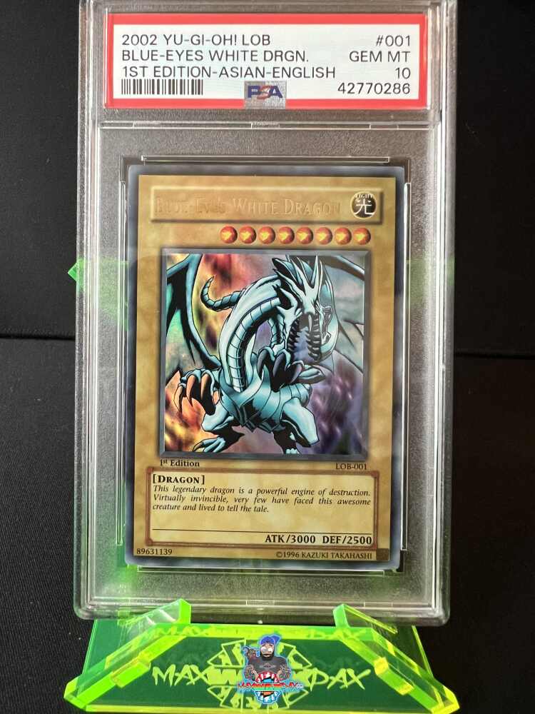 2002 Yu-Gi-Oh Legend of Blue Eyes White Dragon 1st Edition Blueeyes White Dragon #LOB001
