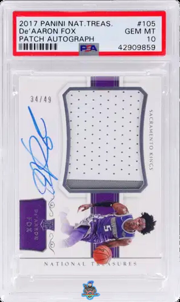 2017 National Treasures Rookie Patch Autograph De'Aaron Fox #105 /99