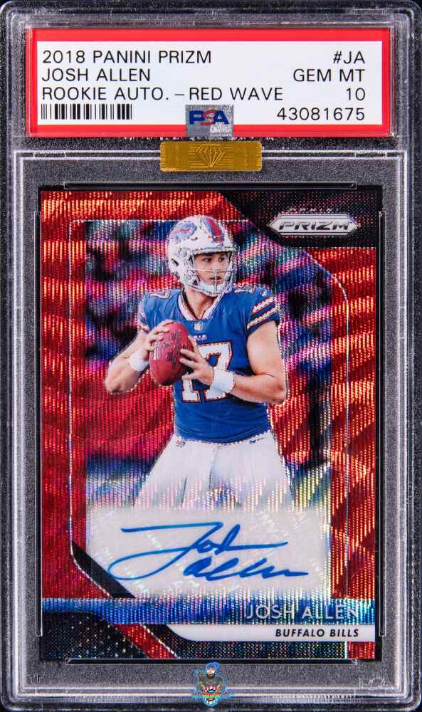 2018 Panini Prizm Rookie Autograph Red Wave Prizm Josh Allen #RA-JA /199