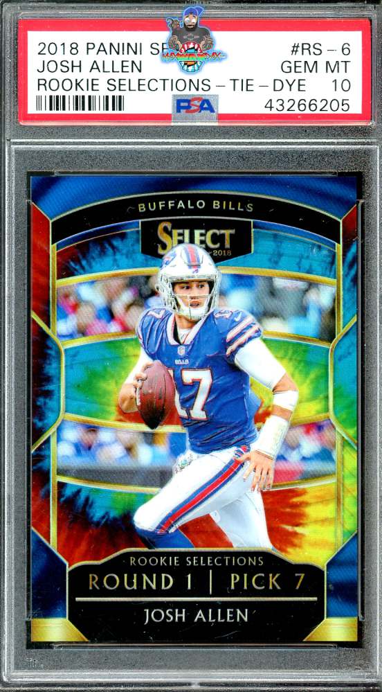 2018 Panini Select Rookie Selections Tie Dye Prizm Josh Allen #6 /25