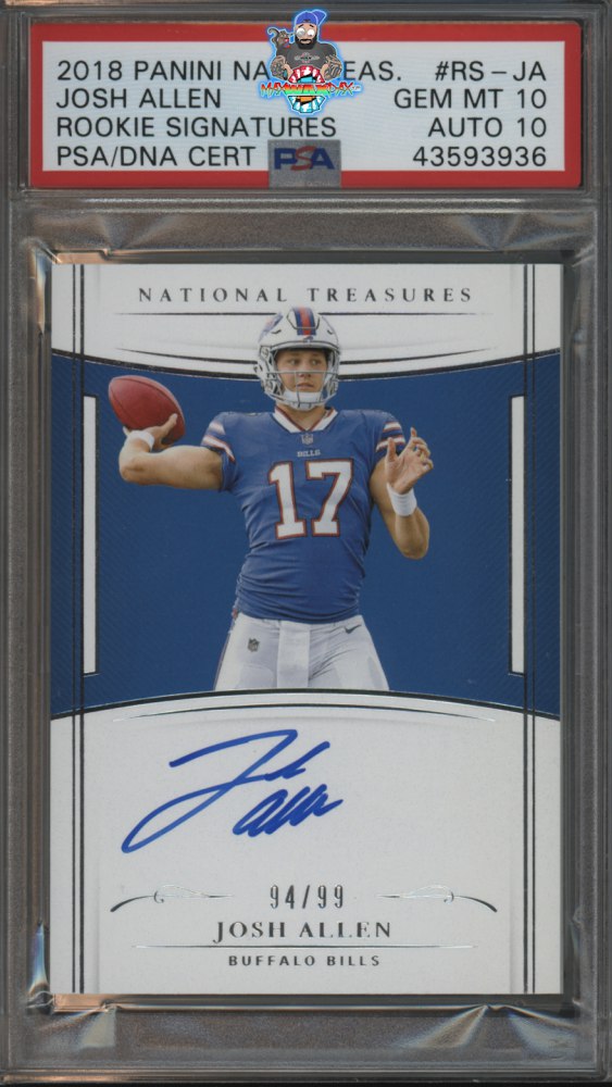 2018 National Treasures Rookie Signature Josh Allen #4 /99