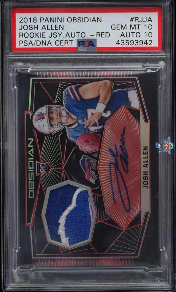 2018 Panini Obsidian Rookie Jersey Autograph Electric Etch Red Josh Allen #8 /5