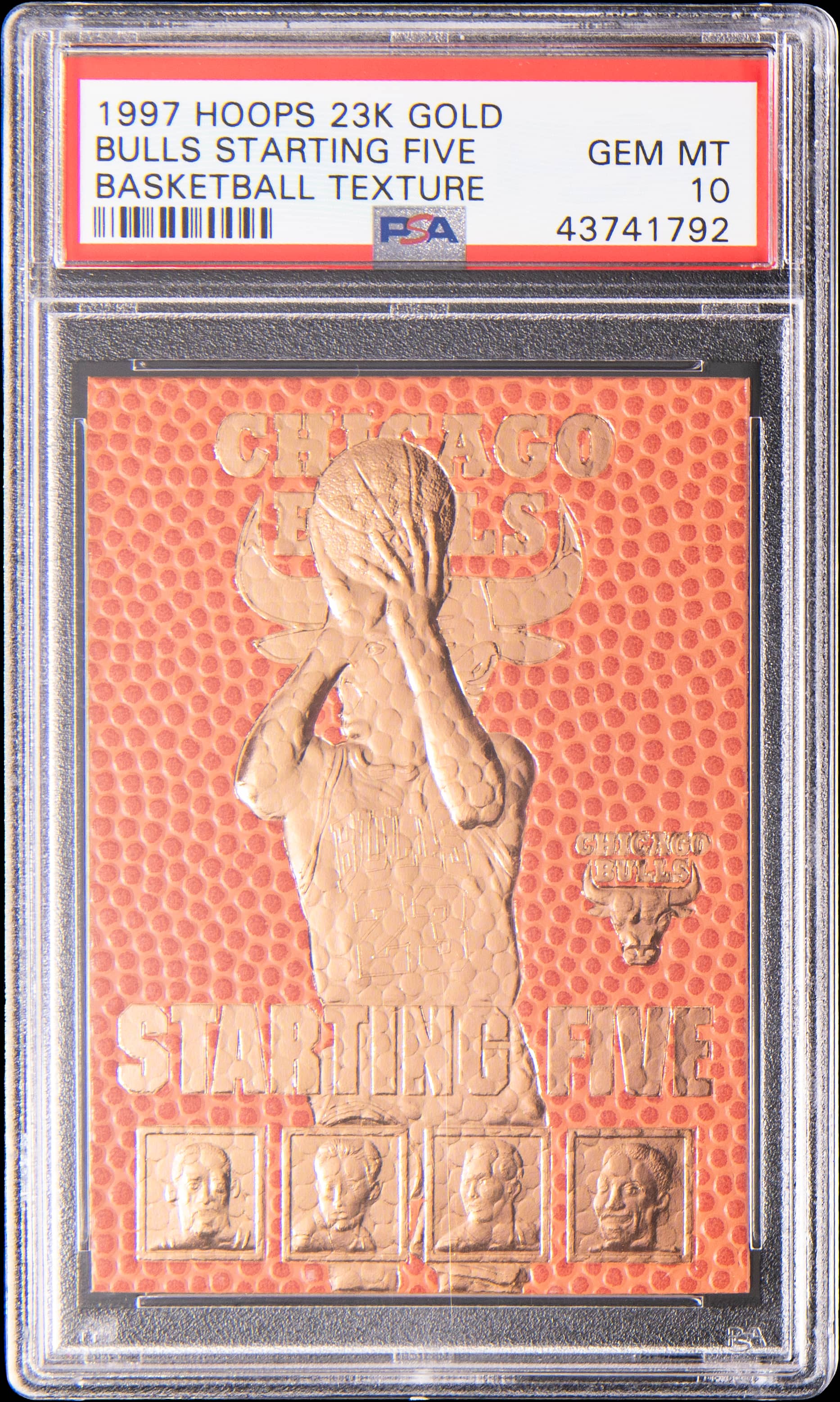 1997 Hoops 23k Gold Basketball Texture Bulls Starting Five