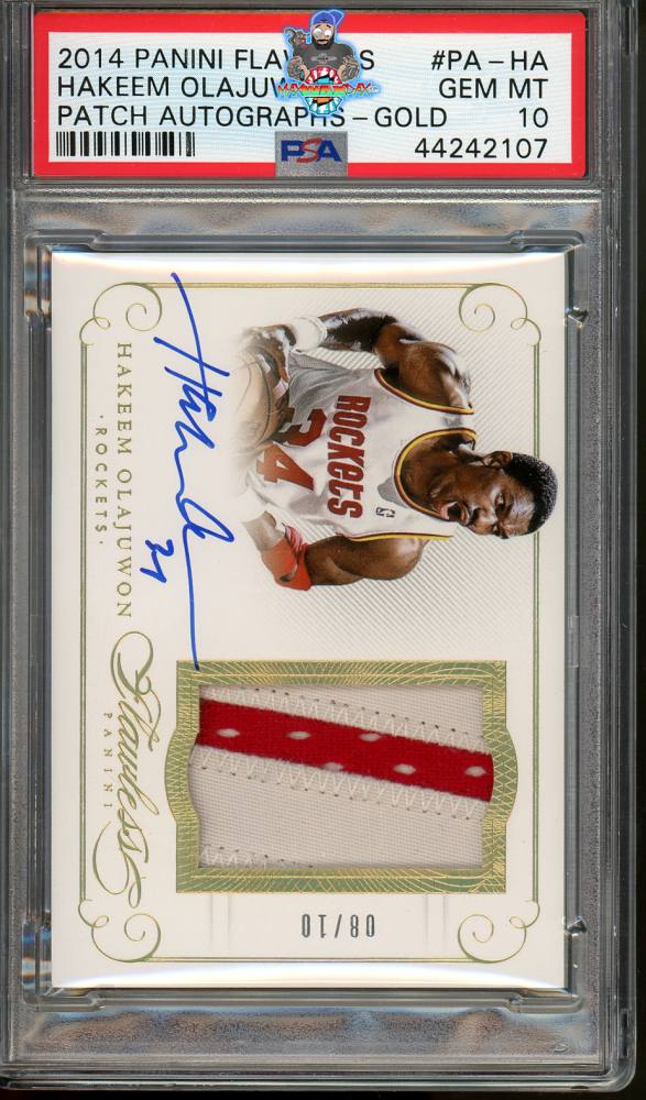 2014 Panini Flawless Patch Autograph Gold Hakeem Olajuwon #11 /10