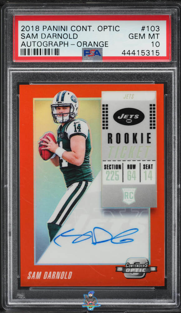 2018 Panini Contenders Optic Rookie Ticket Autograph Orange Sam Darnold #103 /25