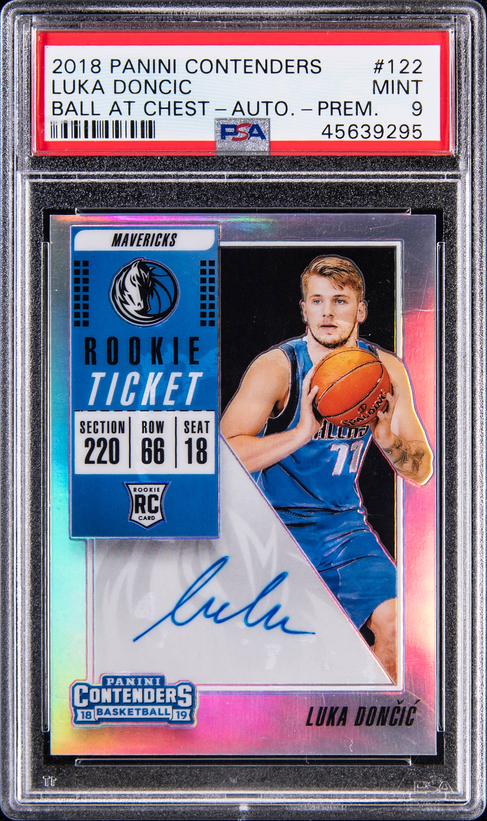 2018 Panini Contenders Ball At Chest Variation Rookie Ticket Autograph Premium Luka Doncic #122