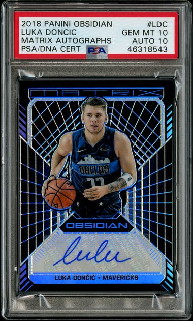 2018 Panini Obsidian Matrix Autographs Luka Doncic #9 /50