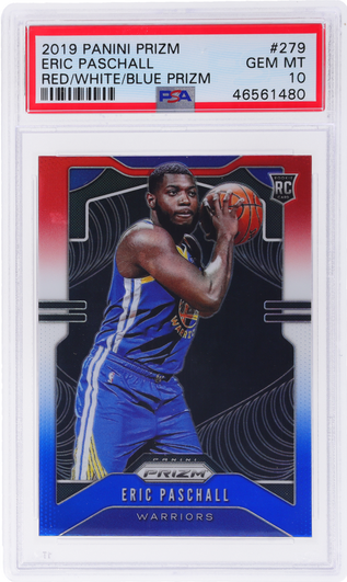 2019 Panini Prizm Red White and Blue Prizm Eric Paschall #279